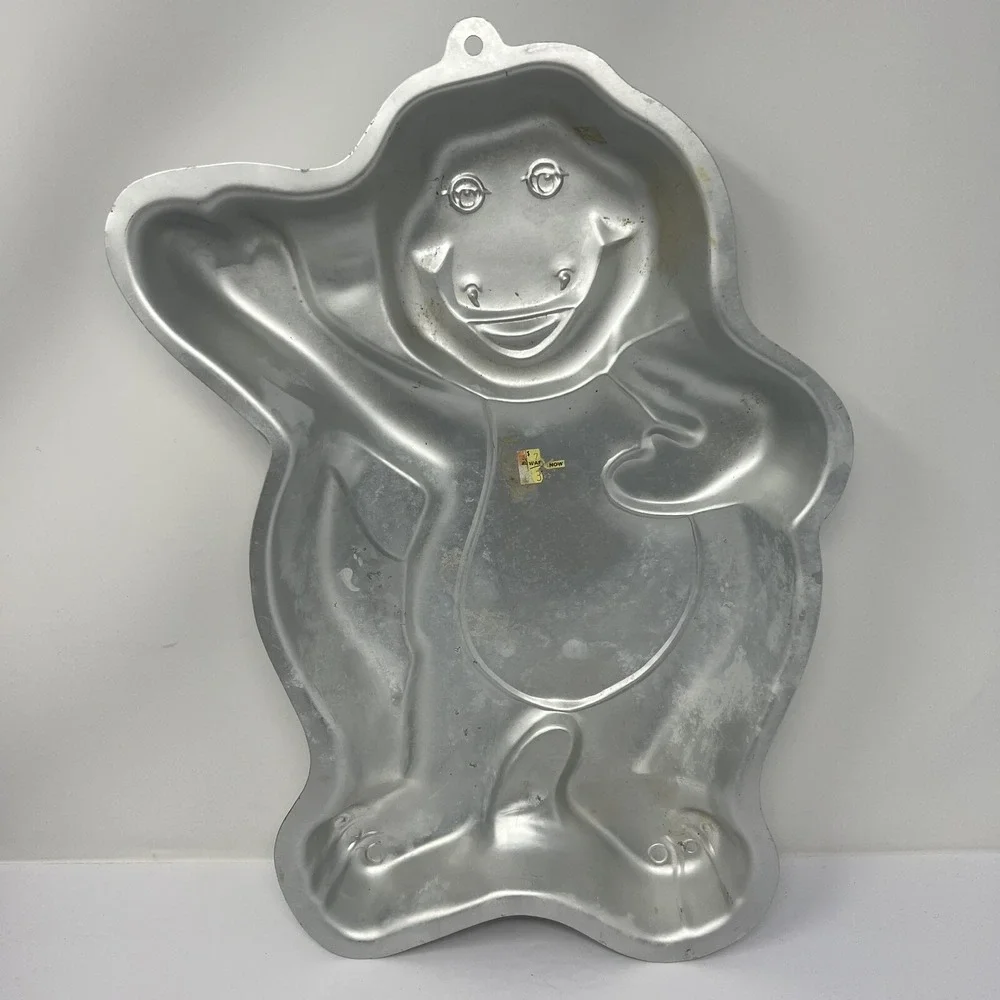 Wilton Vtg Cake Pan Lot‎ 3 Barney Baby Looney Tunes Aluminum Baking Molds 90's